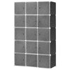 15 Cube Wardrobe Portable Interlocking Plastic Modular Closet Organiser Cabinet
