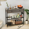 Entryway Table Living Room Narrow Console Table Bar Table w/Charging Station