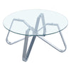 80cm Large Round Coffee Table Clear Glass Tea Table Living Room Reception Lounge