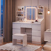 Gunji Dressing Table with 3 Colors LED Mirror Vanity Table Adjustable Brightness