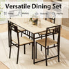5 Pcs Dining Table Set Industrial-Style Kitchen Table & 4 Chairs-Natural