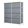 Panana Storage Dresser Organizer Unit,Chest of Drawers with 8 Fabric Bins