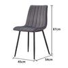 2x Grey Dining Chairs Velvet Padded Seat Kitchen Dining Room Chair Modern
