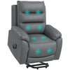 Power Massage Lift Recliner Chair Big and Tall PU Leather Recliner Chair, Grey