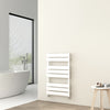 Designer Flat Panel Heated Bathroom Towel Rail Radiator Warmer Heating White