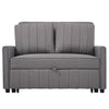 2 Seater Sofa Bed, Convertible Pull Out Sofa Bed with Adjustable Backrest, Grey