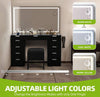 Vanity Dressing Table 11 Drawers Makeup Desk Chair Set with LEDMirror Stool