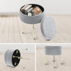 Round Ottoman Storage Box Velvet Vanity Footstool Side Table Seat Dressing Stool
