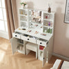 White Dressing Table LED Mirror 3 Drawers Stool Vanity Makeup Desk Set Bedroom