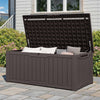 450L Outdoor Resin Storage Box, Waterproof & Lockable, Dark Brown Deck Box