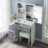 Modern Dressing Table Vanity Set with LED Mirror Cabinet Stool 4 Drawers Gift UK