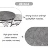 Set of 2 Marble Pattern Top Nesting Coffee Table Side End Table for Living Room