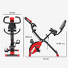 5-in-1 Folding Exercise Bike Arm Bands 8-Level Resistance Magnetic Foldable Red