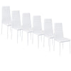 Modern Glass Dining Table and 4/6 Faux Leather Chairs Set Home Kitchen Furniture