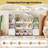 142 cm Large Toy Storage Organizer Toddler Storage Cabinet-White