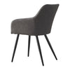 Pair Of Light Grey Dininig Chairs Faux Leather Armchairs Metal Legs Restaurant