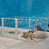 6 Panels Acrylic Dog Playpen Fence Deep Pet Whelping Box Lockable Enclosure Bed