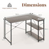 L-shaped Computer Desk Reversible Corner Desk-Grey