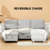 3-Seater L-Shaped Sofa Bed with Storage Pull-Out Convertible Chaise Grey
