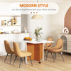 Foldable Dining Table Kitchen Table Drop-Leaf Table with Wheels for 4-6 People