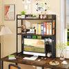 Multipurpose 2-Tier Desk Hutch with Pegboard-Brown