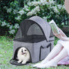 Luxury Folding 4 Wheel Pet Stroller Removable Carrier w/ Brake Adjustable Canopy