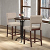 Set of 2 Bar Stools Linen Counter Height Chair Upholstered Kitchen Island Stool