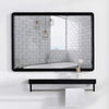 Rectangle Bathroom Mirror w/ Makeup shelf Wall Mounted Metal Frame Black 40x60cm