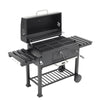 Large Outdoor Barbecue Trolley Garden BBQ Smoker Charcoal Grill Shelf w/ Wheels