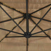 Garden Parasol with LEDs and Steel Brown 388x388x248 D7G7