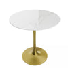 Round Dining Table Marble Modern Tulip Table Slate Tabletop Golden Pedestal Base