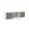 Modern TV Unit Cabinet TV Stand - Matt Body & High Gloss Doors LED Light Option