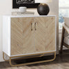 Wooden Sideboard Cabinet Cupboard 2 Doors 2 Shelves Buffet Storage w/Metal Legs