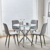 Modern 5Pcs Round Dining Table and Chairs Set 4 for Dining Room Space Saving