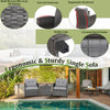 3Pcs Outdoor Conversation Set Garden Furniture Patio Rattan Sofa Table Set Gray