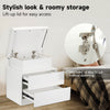 Bedside Tables White High Gloss LED Cabinets 2 Drawers Nightstand Modern Bedroom