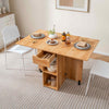 Folding Dining Table Drop Leaf Table Foldable Office Table-Natural