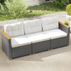 3-Seat Patio Couch Sofa PE Rattan Wicker Outdoor Loveseat Furniture Set