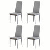 Modern Set of 4 Faux Leather Dining Chairs Padded Seat Kitchen Dinning Room Grey