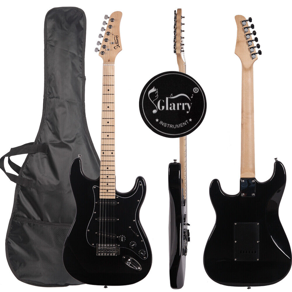 Glarry 39" GST 6 String Electric Guitar with Pickguard +Bag Strap Kit Right Hand
