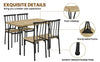 Dining Table and Chairs Set 4 Kitchen Table and 4 Chairs with Backrest, Brown