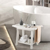 Shower Bench Waterproof Bath Spa Shower Stool w/ Shelf & Non-slip Foot Pads
