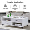 High Gloss Coffee Table With Storage 4 Drawers Wooden Living Room Furniture