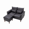 2 Seater faux leather/Linen Fabric Love Seat Sofa Armchair with Footstool Couch