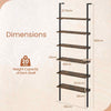 6-Tier Ladder Shelf Open Display Shelf with Metal Frame-Coffee