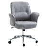 Swivel Computer Office Chair Mid Back Desk Chair Home Study Bedroom, Light Grey