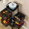 2-6Tier Kitchen Storage Trolley Rolling Cart w/ Rotating Baskets,Lockable Wheels