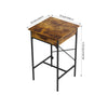 Compact Breakfast Bar Table Rustic Wood Bar Table with Drawer Power Outlet 60*60