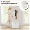 Freestanding Heavy-duty Clothing Stand Dresser with Hanging Rod & Storage Shelve
