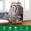 Bamboo Clothes Hanging Garment Rack Laundry Rack Cloest Storage Shelves